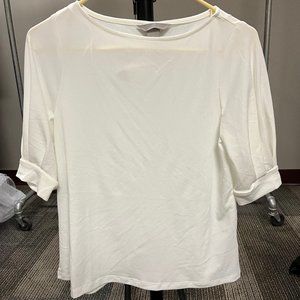 NWT - H&M Boatneck Crepe Blouse - Small Off-White